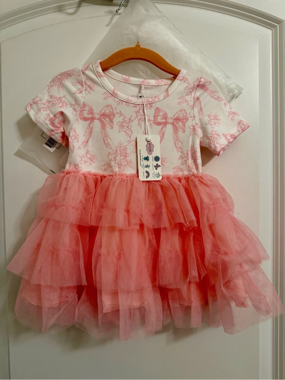 PETE + LUCY VINTAGE FRENCH FAIRYTALE PINK DRESS SIZE 6/12 MONTH